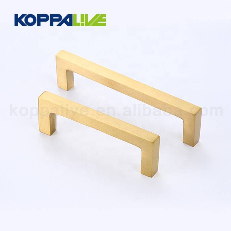 6146Luxury bedroom furniture hardware accessories delicate square golden drawer handle