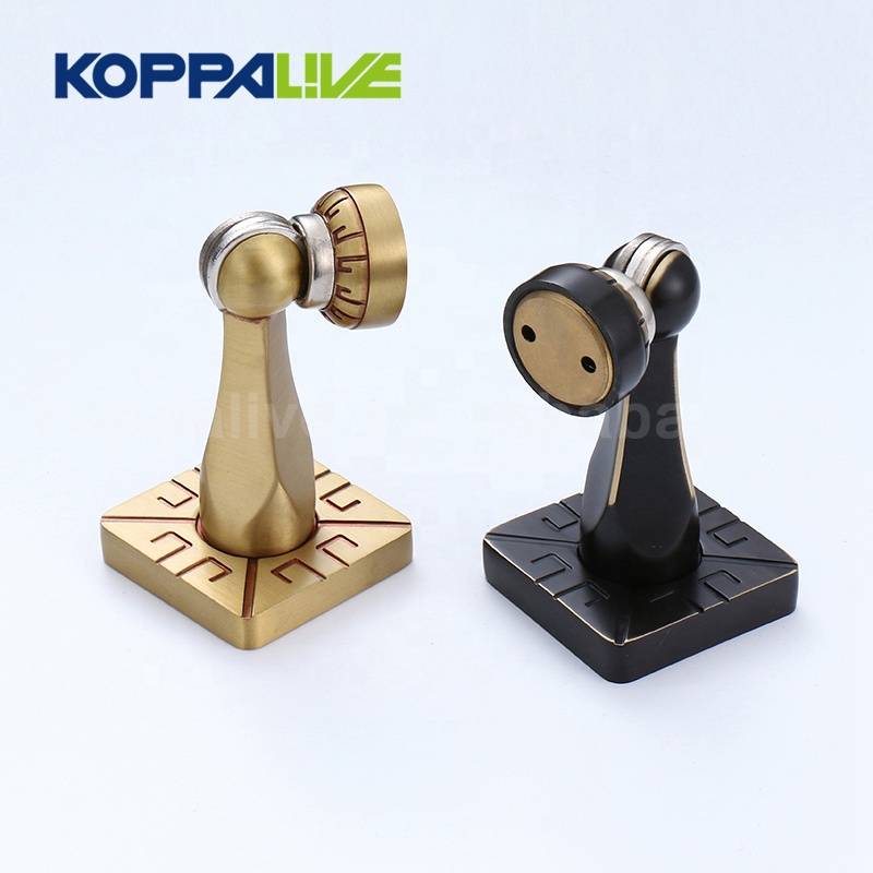 7103 Koppalive furniture hardware european retro wall and interior brass carved magnetic door stopper