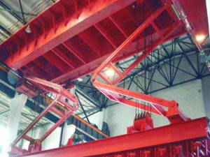 Good Quality Double Beam Overhead Crane - Heavy Duty Anode Carbon Blocks Traveling Overhead Crane For Polar Carbon Blocks  – KOREGCRANES