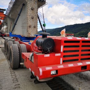 Good Quality Double Beam Bridge Crane - Steering axle cement beam transport truck with cylinder lock cement beam transporter low flat semi-trailer   – KOREGCRANES