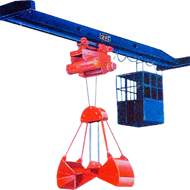 Top Qualitéit Héich 10ton Fernsteuerung LZ Modell Stol Këscht Typ Single Beam Grab Eemer Overhead Crane