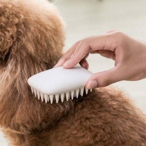 Escova de limpeza de pele de cabelo de pente de silicone para animais de estimação