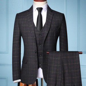 Custom checkered suit alang sa mga lalaki