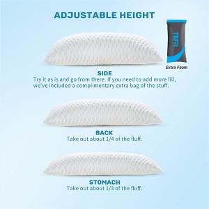 လည်ပင်းနှင့် ပခုံးနာကျင်ခြင်းအတွက် ချိန်ညှိနိုင်သော အိပ်စက် Memory Foam ခေါင်းအုံးများ