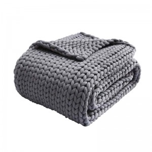 Pokrivač za hlađenje 20 lbs QueenKing ručno pleteni debela deka bez perli 60”x80” Ravnomjerno otegnuta prozračna pređa od meke napper pređe Može se prati u perilici