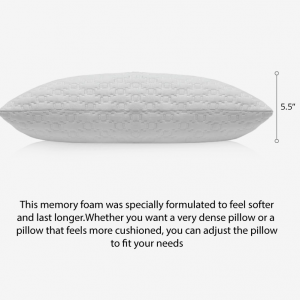 Подрібнені подушки з пінопласту з ефектом пам’яті, 2 упаковки подушок для ліжка King Size 20 x 36 дюймів, набір подушок із піни для охолодження для розкішного готелю з 2 штук, регульована подушка для горища для