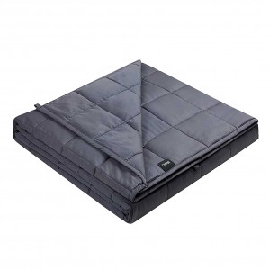 I-Weighted Blanket (60”x80”, 20lbs, Dark Grey), Ingubo yokupholisa eWeighted for abadala, i-High Breathable Heavy Blanket, Soft Material enePremium G