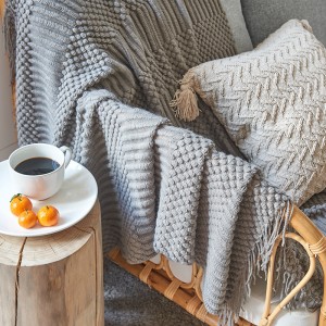 Soft Lightweight Tassels Custom Nyias Baby Knitted Throw Blanket