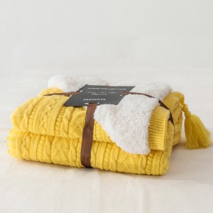 Decorative Kanda Blanket Tassels Acrylic Knit Chunky Blanket Yakarukwa