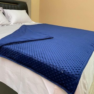 Weighted Blanket Cover, 36”x48” Blue Minky Dot Duvet Cover, Removable Duvet Cover for Weighted Blanket