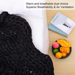 Kiola Blanket Kaumaha Chunky Knit i hana lima, Blanket Weighted Polyester