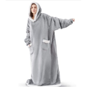 Nasusuot na Hoodie Blanket Oversized Fleece Unisex Plush