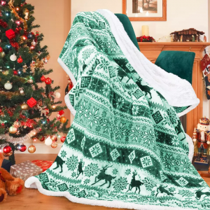 Hulgimüügi jõulude uusaasta kingitekk Pehme puutega trükitud šerpa fliisist tekk