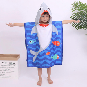 Didmeninė prekyba mikropluošto vaikų animacinių filmų spaudiniu paplūdimio rankšluosčiai su gobtuvu
