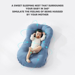 Дихаюча дихаюча тканина з органічної бавовни для новонароджених, знімна складна дитяча ліжечка Dockatot Portable Baby Nest Lounger