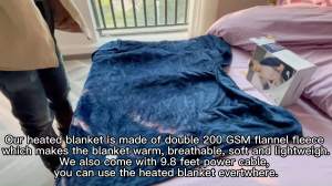 ניתן לכבס במכונה שמיכה חשמלית רכה ונוחה במיוחד חימום מהיר עם הגדרות חימום של בקר יד וכיבוי אוטומטי
