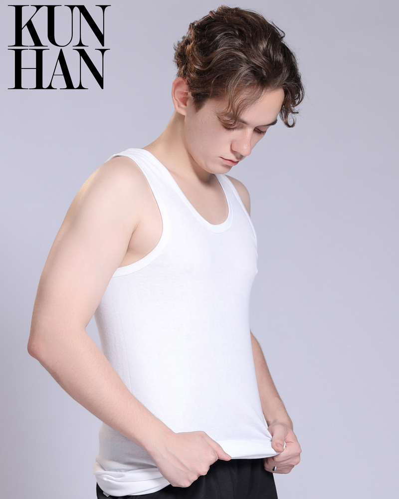 Men Basic Stretchable No Side Seam Tank Top Vest Featured Image