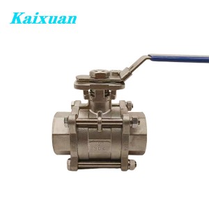 3PC Mounting Pad Ball Valve with handle