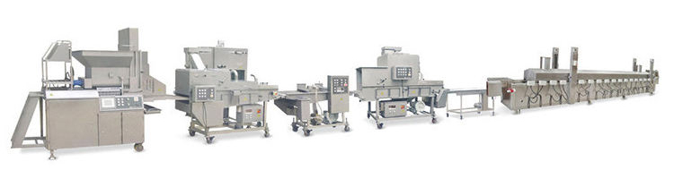 industrial automatic hamburger inyama chicken nuggets patty processing line