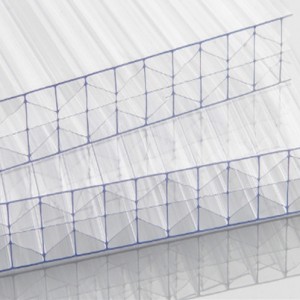 China ManufacturerTransparent X Structure Polycarbonate Multiwall Sheet 10-25mm