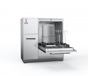 Самостојна целосно автоматска машина за перење стаклени садови со идентификација на корпа и сушење на топол воздух на самото место 2-3 слоја 198L