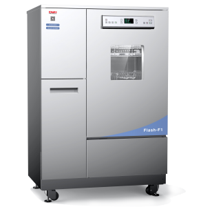 Mesin cuci gelas laboratorium berdiri bebas dengan pengeringan di lantai 3-4 dengan ruang besar dilengkapi standar dengan sistem identifikasi keranjang