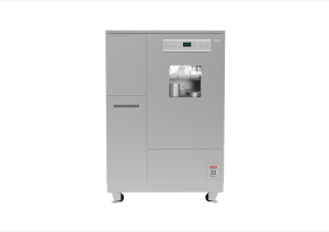 Makina larëse e qelqit laboratorike 308L vjen standarde me një sistem identifikimi të shportës dhe një dritare të madhe të dukshme