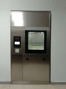 Mesin Cuci Gelas Laboratorium Otomatis 2-5 Lapisan Sistem Kontrol Ganda Pintu Ganda kanggo Laboratorium