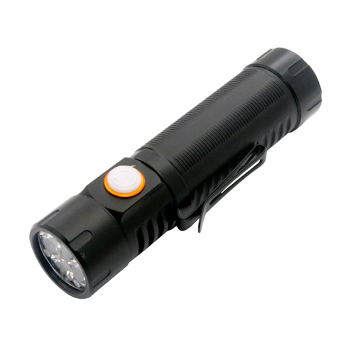 Flashlight pŵer uchel 1000lumens COBER-5 gyda chlip, maint cryno