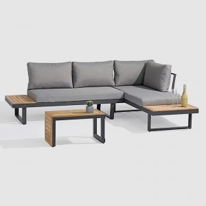 ក្រុមហ៊ុនផលិតសាឡុងខាងក្រៅ Modern Garden L Shape Lounge Sofa