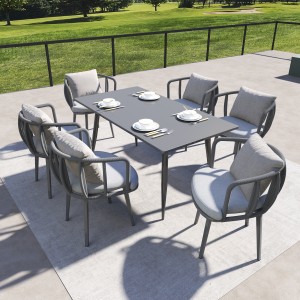 pakyawan nga Outdoor Dining Set Table Ug Aluminum Chair