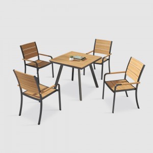 Moderne udendørs Træ aluminiumsmøbler udendørs Bord- og stolesæt