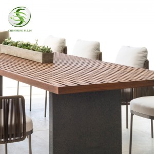 фабричен алуминиев стол трапезарна маса комплект външни мебели градина