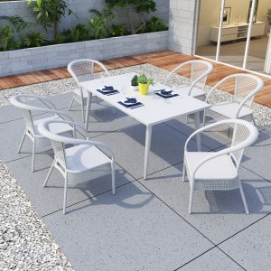 Modern Weavan Garden Outdoor Comfy Patio French Metal Rattan Garden Table Chairs