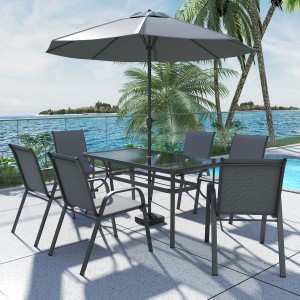 Ensemble de jardin en aluminium bon marché, nouveau Design, avec 4 chaises et 1 table d'extérieur en marbre pour restaurant