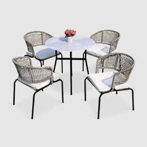 새로운 디자인 알루미늄 북유럽 옥외 가구 발코니 호텔 의자를 위한 대중적인 밧줄 직물 정원 의자