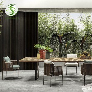 sedia in alluminio di fabbrica tavolo da pranzo set mobili da giardino per esterni