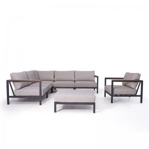 Engros Møbler Sofa Sæt Aluminium Patio Have Hjørne Udendørs Sectional