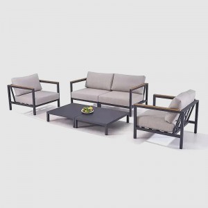 Engros Møbler Sofa Sæt Aluminium Patio Have Hjørne Udendørs Sectional