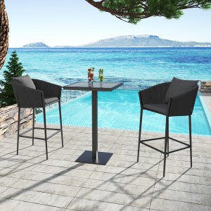 qalîteya bilind Patio Beach Restaurant Home Chair Rope Outdoor Wine Bar Furniture