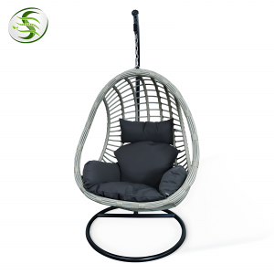 လက်ကား Wicker Rattan Swing Seat Furniture Outdoor Patio Garden Swing Egg Chair