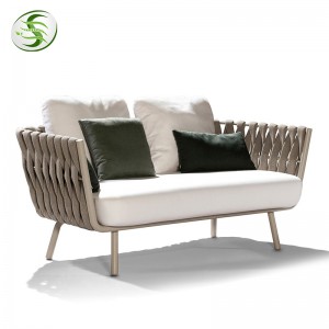 Outdoor Weaving Rattan Fabric Garden Furniture moderno nga Sets 4 Seater Patio Lounge Garden Modular Sofas