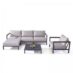 Muebles al por mayor Conjunto de sofás Patio de aluminio Jardín Esquina Seccional al aire libre