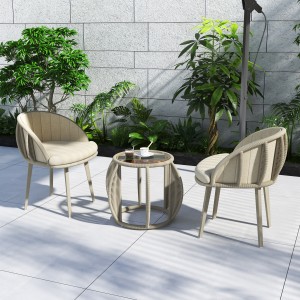 Mobilier de jardin de style moderne européen, ensemble de meubles d'extérieur, chaise de salle à manger tissée en corde