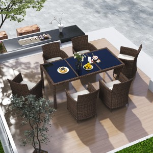 pakyawan Ang Tanan nga Panahon sa Outdoor Garden Dinning set Space Saving Rattan Furniture Set