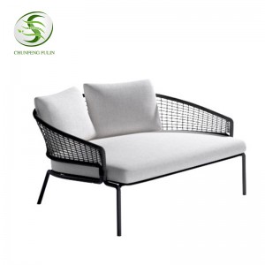Neues Design Aluminium Nordic Outdoor-Möbel Beliebte Seilgeflecht Gartenstuhl für Balkon Hotelstuhl