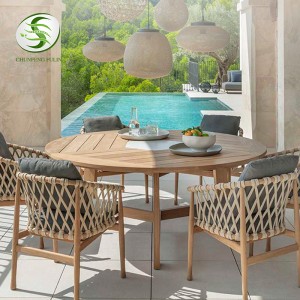 Спољни намештај Савремени баштенски сет спољног намештаја Ручно ткани трпезаријски сет од стипсе Трпезарске столице