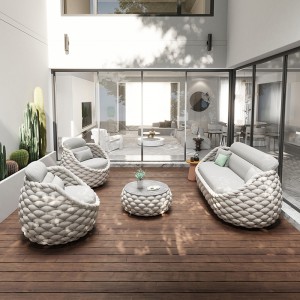 barato nga Rope Sofa Chair Set Garden Furniture Luxury Modern Outdoor Waterproof Seats