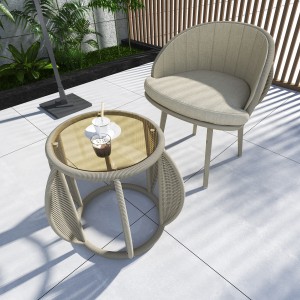 Mobles de jardí d'estil modern europeu Conjunt de mobles d'exterior Cadira de menjador de corda teixida