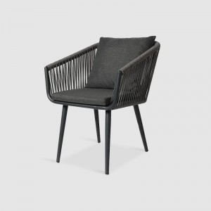Lauko baldai Kavos kėdė Plieninis aliuminio rėmas Sukraunamas PE rotango sodo kėdės stalas